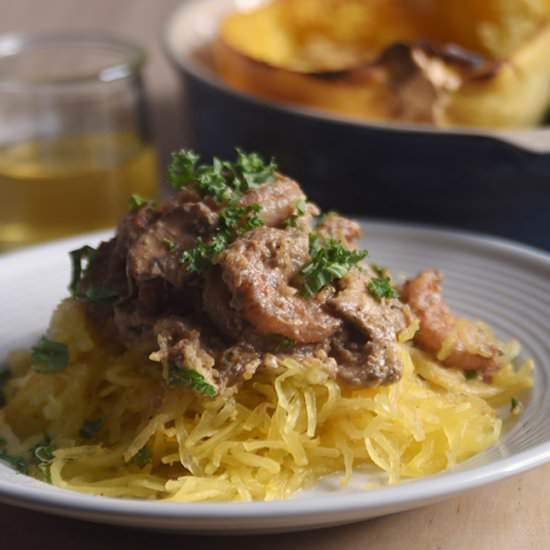 Spaghetti Squash & Shrimp