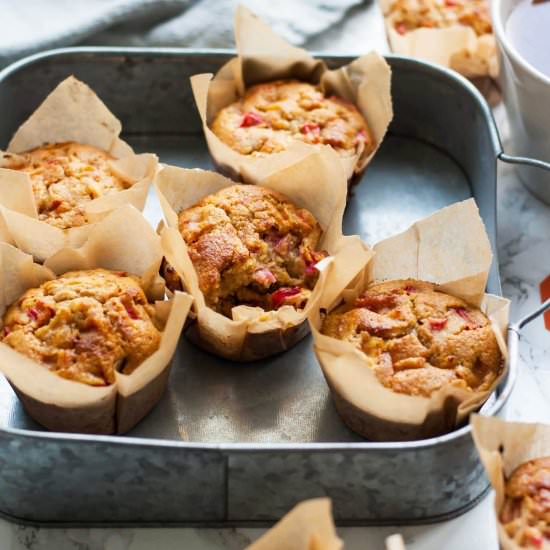 Blood Orange Rhubarb Muffins