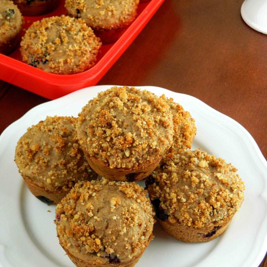 Whole Wheat Walnut Blueberry Muffin