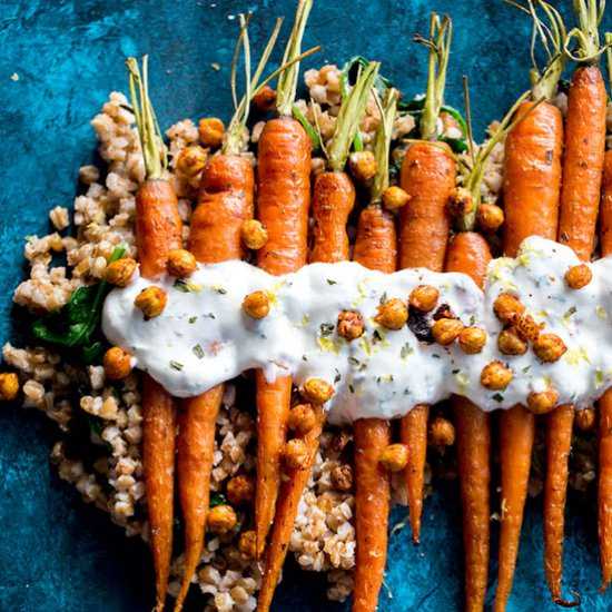 Roasted Carrots with Farro