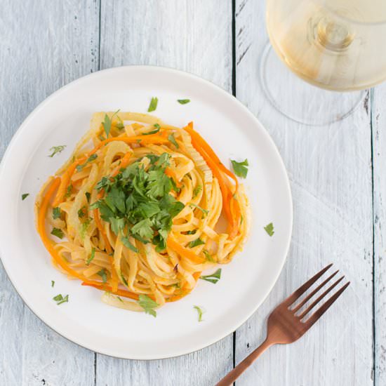Pasta with fennel in orange sauce