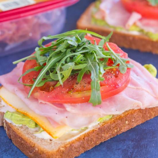 Ham and Avocado Sandwich
