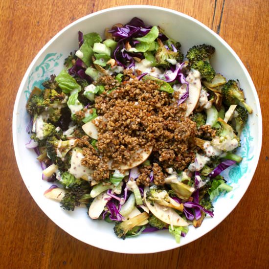 Roast broccoli and apple salad
