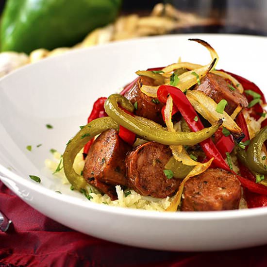 Sheet Pan Sausage and Peppers
