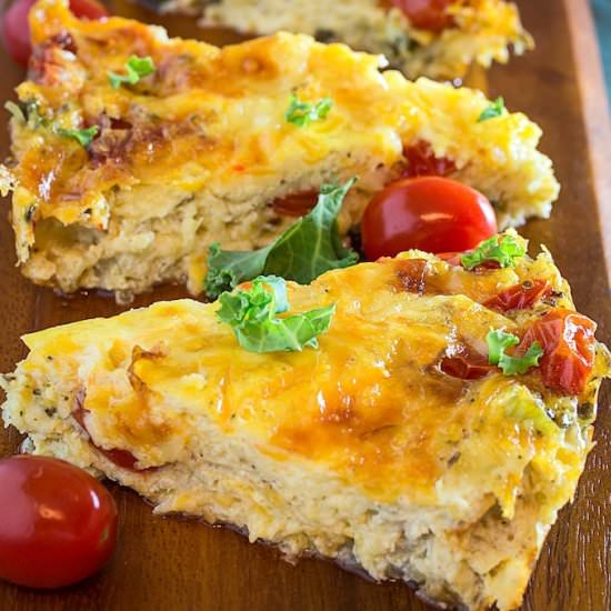 Cheesy Crustless Kale Quiche