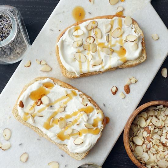 Lavender almond ricotta toast