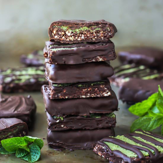 Mint Chocolate Date Nut Bars