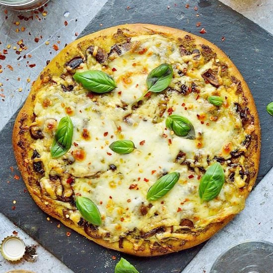 Mushroom Pesto Pizza