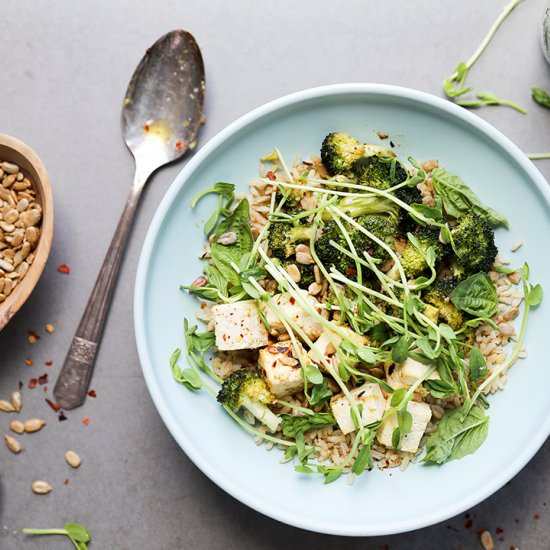 Roasted Chili Basil Lime Tofu Bowls
