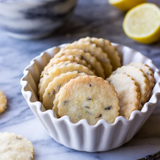 Lemon Lavender Shortbread Cookies