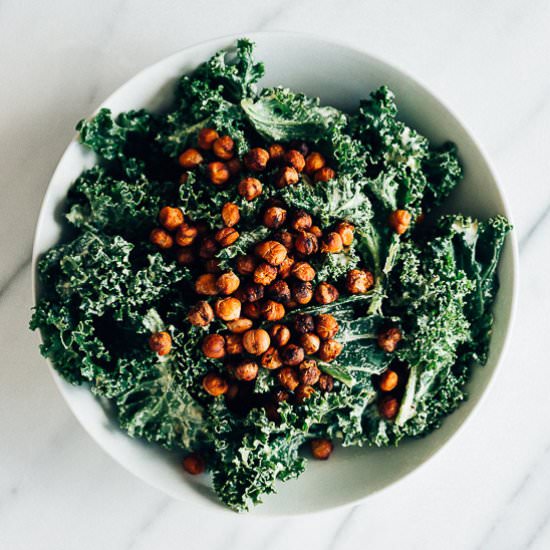 Kale Caesar w/ Chickpea Croutons