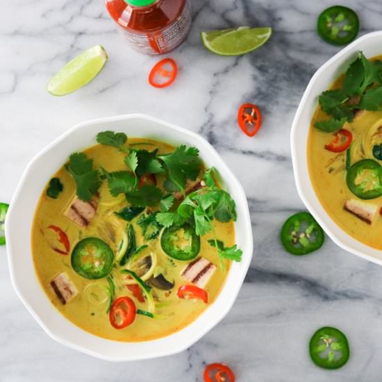 Zucchini Noodle Soup with Tofu