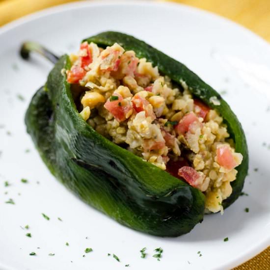Chickpea Salad Stuffed Poblano