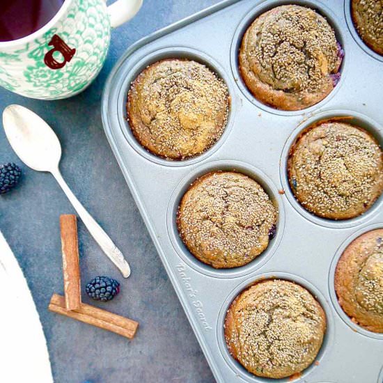 Cinnamon, Berry, Chia Seed Muffins