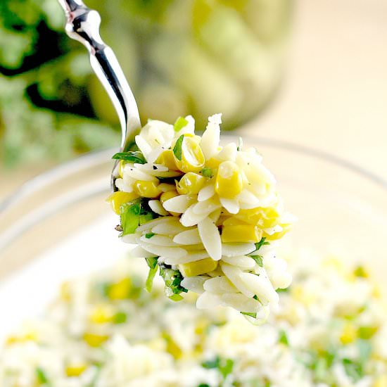 Lemony Orzo and Roasted Corn Salad