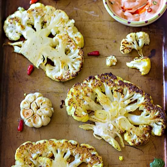 Cauliflower Steaks with Cilantro