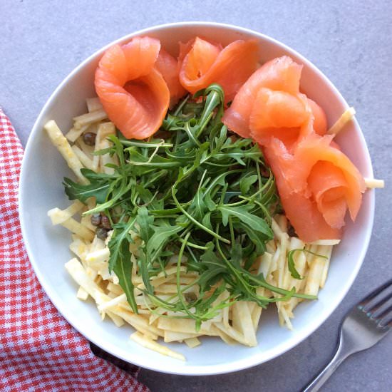 Smoked Salmon Celeriac Rocket Salad