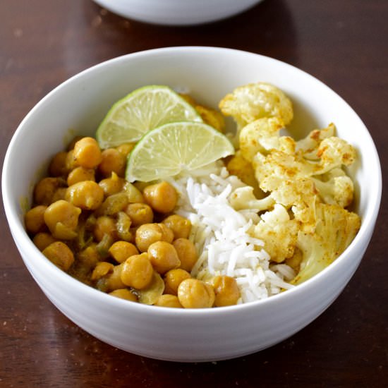 Curried Chickpea and Cauliflower