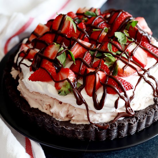 Chocolate Strawberry Ice Cream Tart