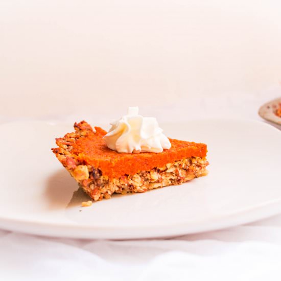 Almond PieCrust with Carrot Pudding