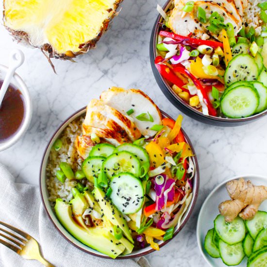 Pineapple Chicken and Rice Bowls