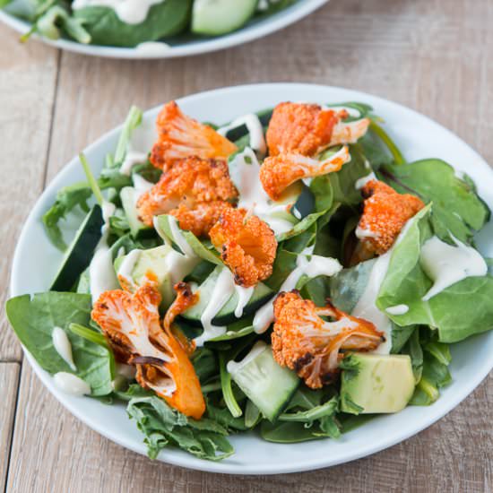 Buffalo Roasted Cauliflower Salad