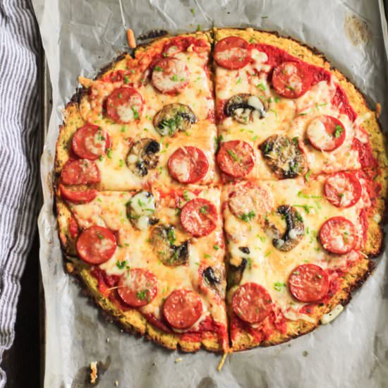 Pepperoni Cauliflower Pizza Crust