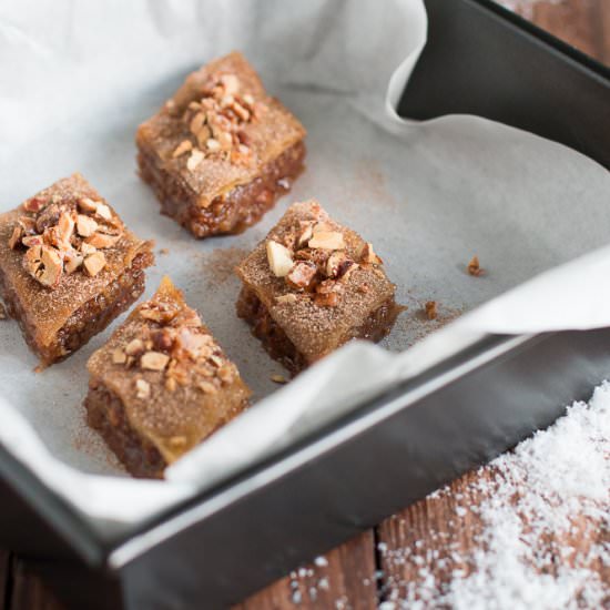Baklava with roasted almonds