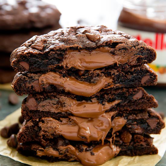 Chocolate Nutella Lava Cookies