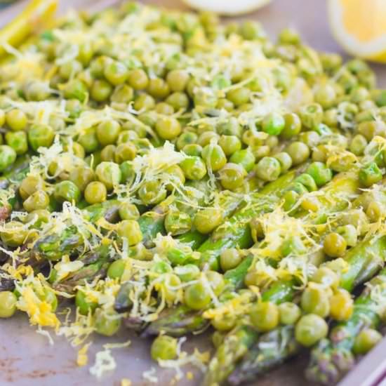 Roasted Asparagus and Peas