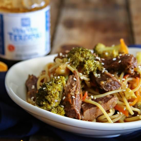 Slow Cooker Teriyake Beef Lo Mein