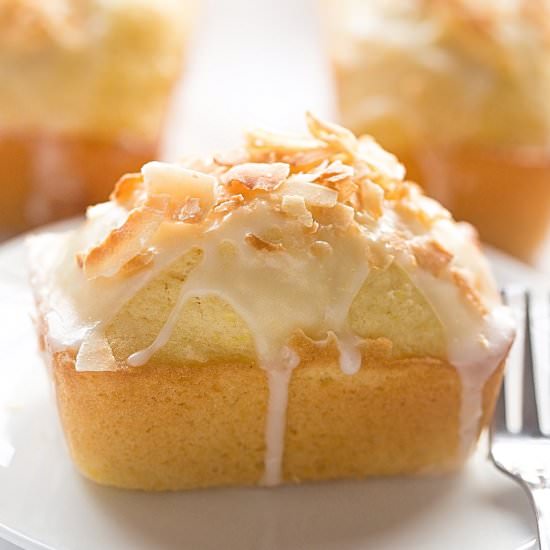 Mini Lemon Coconut Loaf Cakes