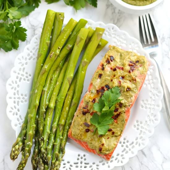 Baked Pesto Salmon