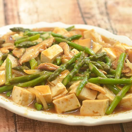 Tofu Asparagus Mushroom Stir-fry