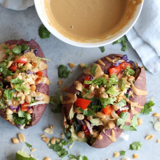 Thai Stuffed Sweet Potatoes