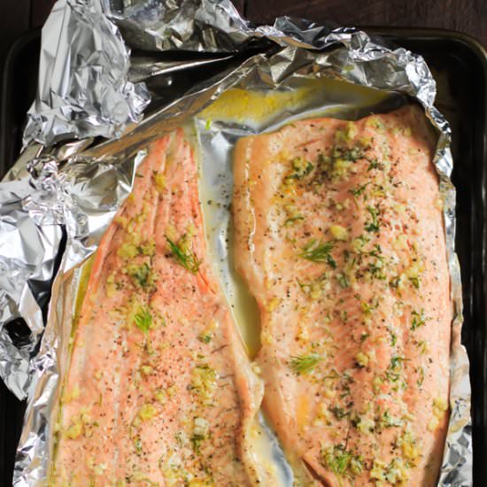 Garlic Butter Rainbow Trout in Foil