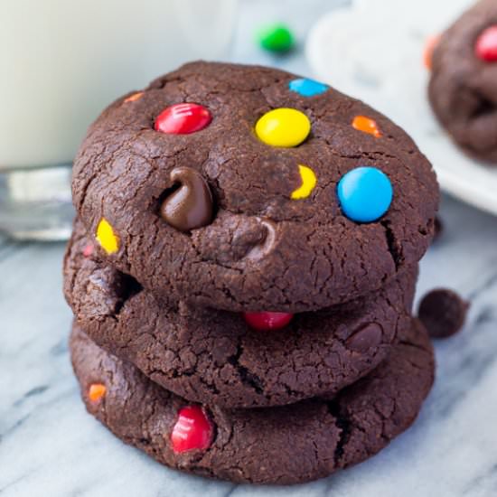 M&M Double Chocolate Cookies