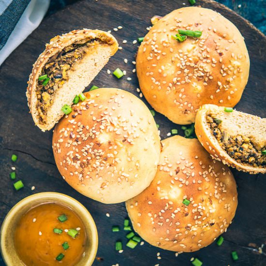 Indo Chinese Mushroom Bread Buns