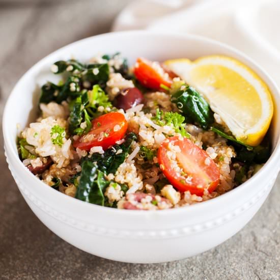 Rice & Quinoa Bowl with Salmon