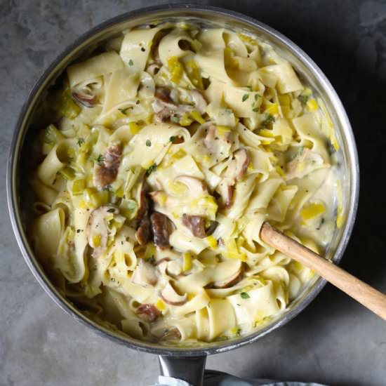 Creamy Leek &  Mushroom Pasta