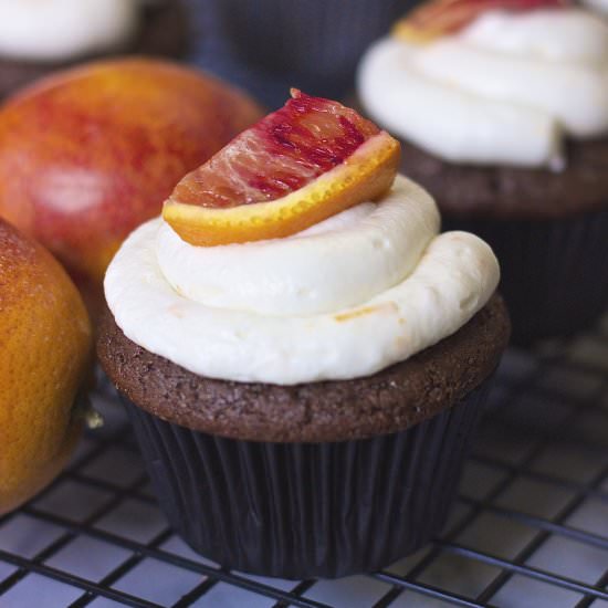 Chocolate Blood Orange Cupcakes