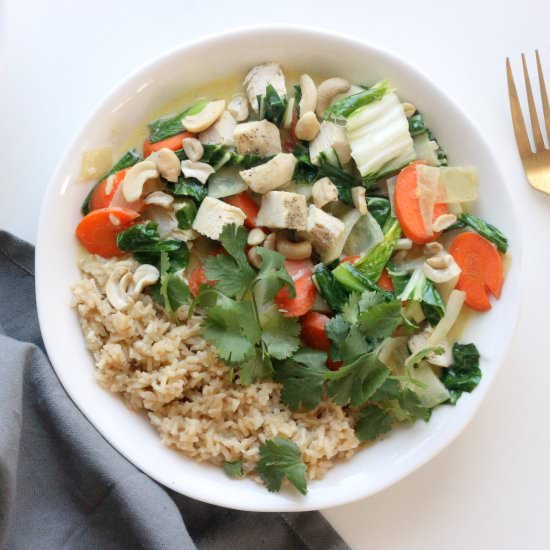 Green Curry with Bok Choy & Carrots