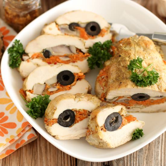 Spicy stuffed chicken breasts