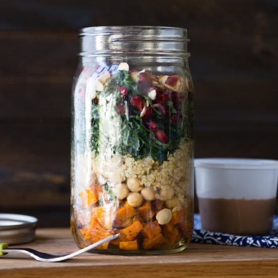 Kale Autumn Salad in a Jar