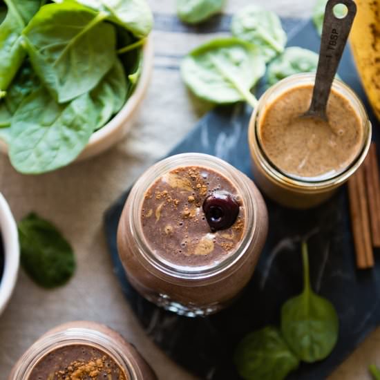 Cherry Almond Green Smoothie