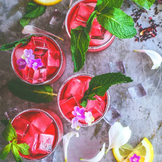 spiked hibiscus iced tea