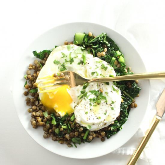 Kale Lentil Breakfast Bowl