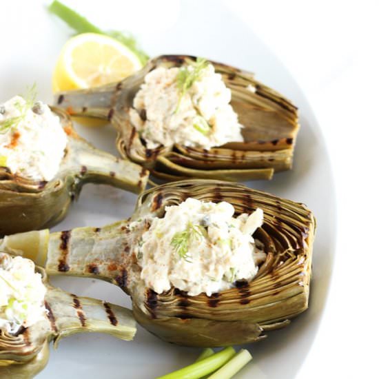 Crab Stuffed Grilled Artichokes