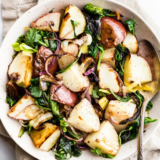 Spring Leek and Potato Pan Roast