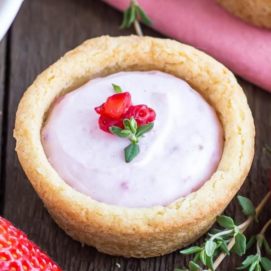 Strawberry Cheesecake Cookie Cups